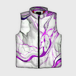 Женский жилет Фиолетово-белый мрамор, цвет: 3D-красный