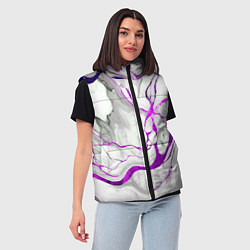 Женский жилет Фиолетово-белый мрамор, цвет: 3D-красный — фото 2