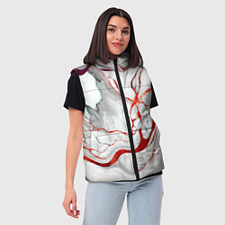 Женский жилет Красно-белый мрамор, цвет: 3D-светло-серый — фото 2