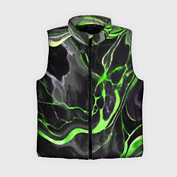 Женский жилет Зелёно-чёрный мрамор