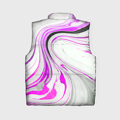 Женский жилет Волнистые чёрно-фиолетовые линии на белом фоне / 3D-Красный – фото 2