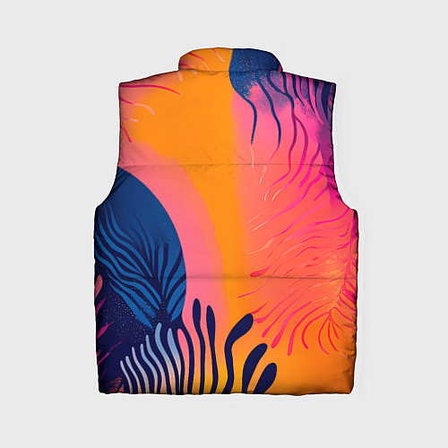 Женский жилет Векторная абстракция с растениями - нейросеть / 3D-Светло-серый – фото 2