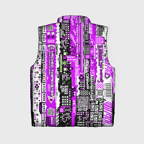Женский жилет Киберпанк паттерн фиолетовый / 3D-Черный – фото 2