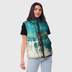 Женский жилет Ржавчина сине-белая, цвет: 3D-черный — фото 2