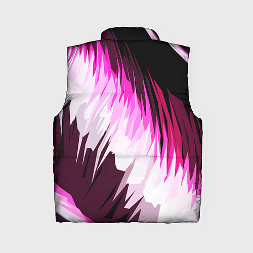 Женский жилет Бело-розовые острые полосы на чёрном фоне / 3D-Черный – фото 2