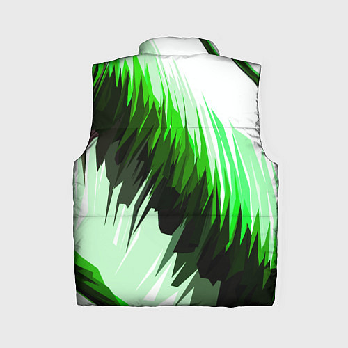 Женский жилет Чёрно-зелёные острые полосы на белом фоне / 3D-Черный – фото 2