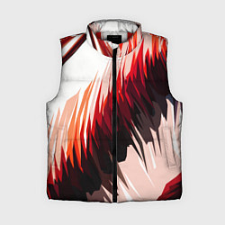 Женский жилет Чёрно-красные острые полосы на белом фоне