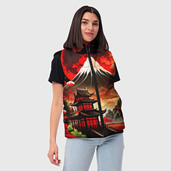 Женский жилет Коллаж Японской природы, цвет: 3D-светло-серый — фото 2