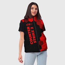Женский жилет Counter Strike 2 - red gradient по-вертикали, цвет: 3D-черный — фото 2