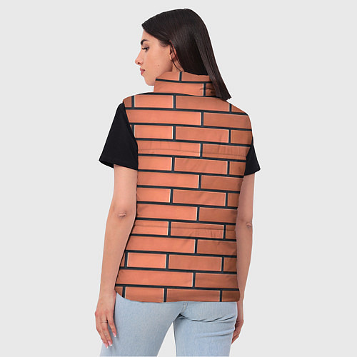 Женский жилет Кирпичная кладка строителя от Бога / 3D-Светло-серый – фото 4