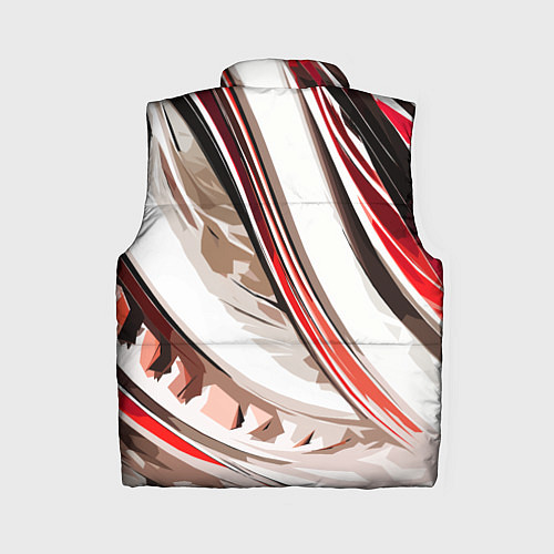 Женский жилет Волнистая бело-красная абстракция / 3D-Светло-серый – фото 2