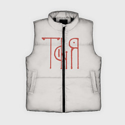 Женский жилет Таня - красная надпись вязью, цвет: 3D-черный