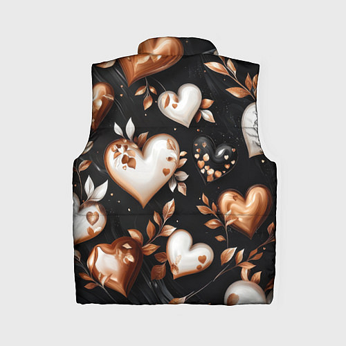 Женский жилет Сердечки и листочки / 3D-Черный – фото 2