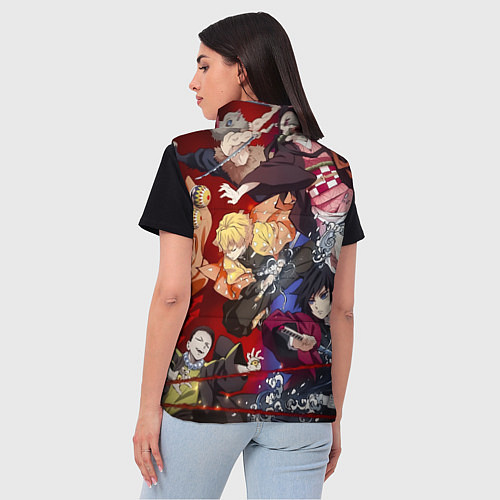 Женский жилет Клинок, рассекающий демонов аниме / 3D-Красный – фото 4