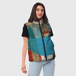 Женский жилет Абстрактный ретро коллаж, цвет: 3D-черный — фото 2