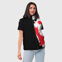 Женский жилет Девушка в красном платье, цвет: 3D-черный — фото 2