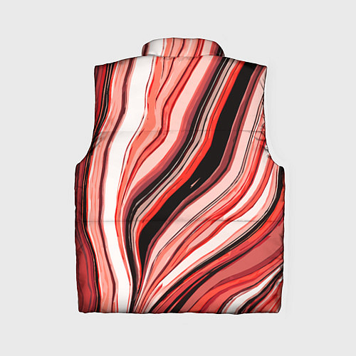 Женский жилет Волнистые вертикальные чёрно-красные полосы / 3D-Черный – фото 2