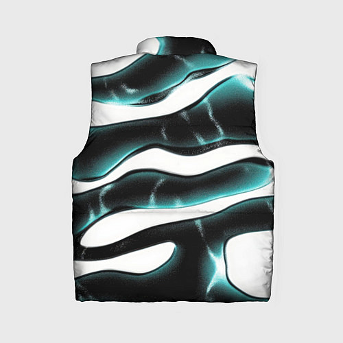 Женский жилет Абстрактный черно-зеленый камуфляж / 3D-Черный – фото 2