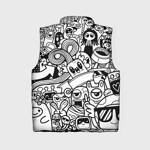 Женский жилет Black and white doddle monsters / 3D-Светло-серый – фото 2