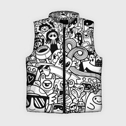 Женский жилет Black and white doddle monsters