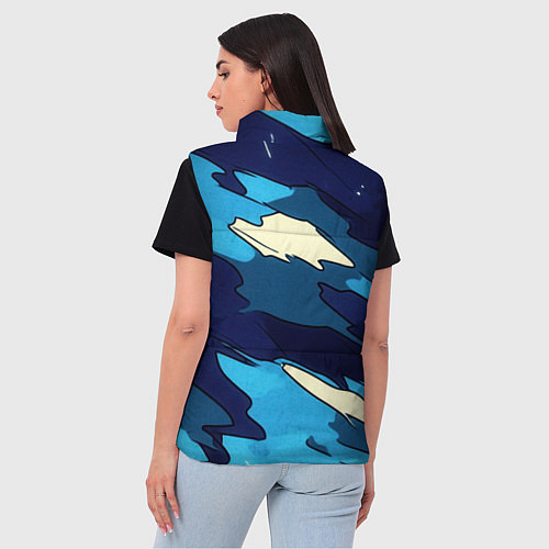 Женский жилет Синий камуфляж русская сила / 3D-Красный – фото 4