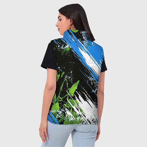 Женский жилет Герб России на камуфляже / 3D-Красный – фото 4