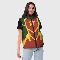 Женский жилет Мотострелковые войска: герб со щитом, цвет: 3D-светло-серый — фото 2