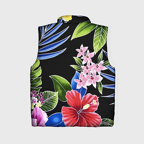 Женский жилет Tropical flowers - aloha / 3D-Черный – фото 2