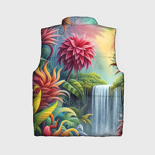 Женский жилет Гавайские тропические цветы - алоха / 3D-Черный – фото 2