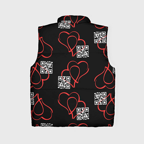 Женский жилет Сердца и код любви на черном / 3D-Черный – фото 2