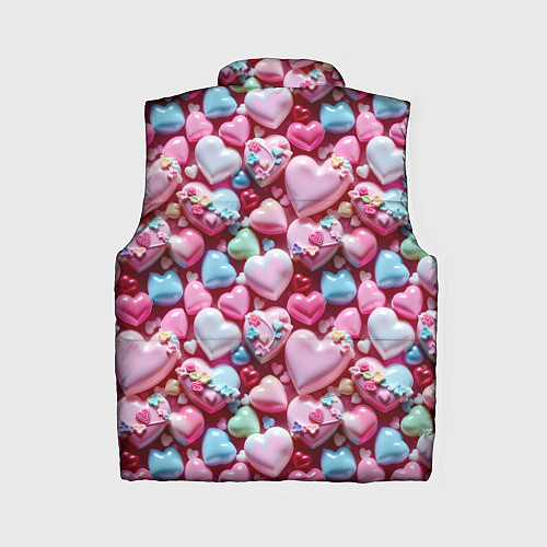 Женский жилет Карамельные сердечки / 3D-Черный – фото 2
