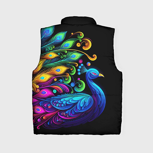 Женский жилет Neon peacock - art / 3D-Красный – фото 2