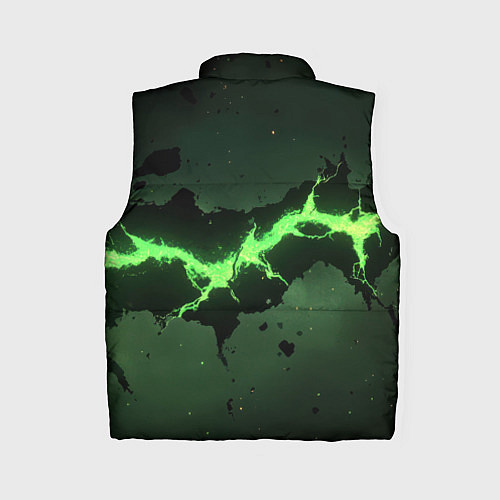 Женский жилет Неоновая плита с зеленым разломом / 3D-Красный – фото 2