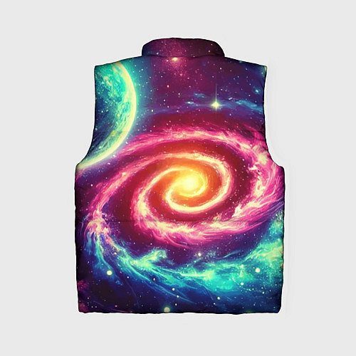 Женский жилет Spiral galaxy - neon glow / 3D-Черный – фото 2