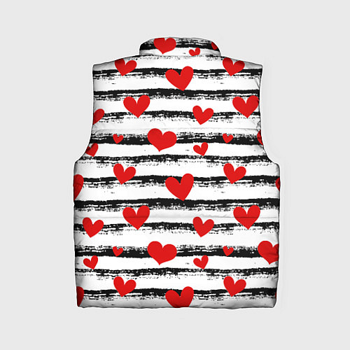 Женский жилет Паттерн с полосками и сердечками / 3D-Черный – фото 2
