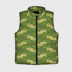 Женский жилет Зеленый камуфляж, цвет: 3D-светло-серый