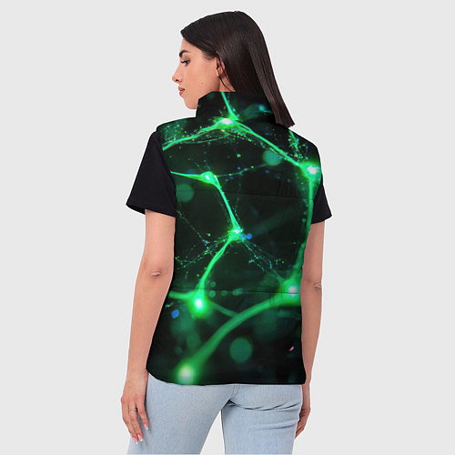 Женский жилет Зеленый нейроны / 3D-Красный – фото 4