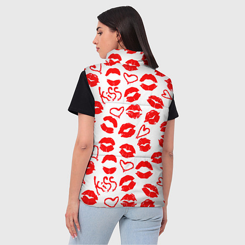 Женский жилет Губы и сердца / 3D-Красный – фото 4