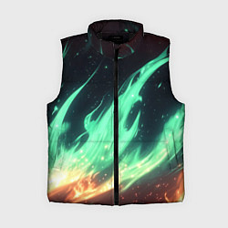 Женский жилет Зеленое абстрактное пламя