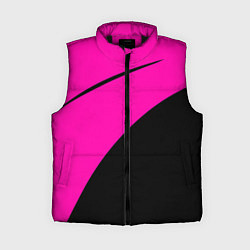 Женский жилет Розовый с чёрным двуцветный с полосой