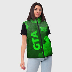 Женский жилет GTA - green gradient вертикально, цвет: 3D-черный — фото 2