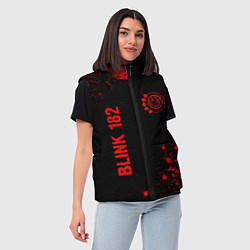 Женский жилет Blink 182 - red gradient вертикально, цвет: 3D-черный — фото 2