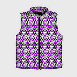 Женский жилет Киберпанк шестиугольники фиолетовые