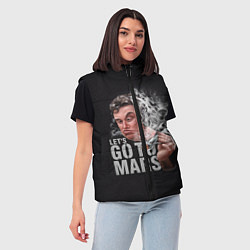 Женский жилет Илон Маск - Lets go to Mars, цвет: 3D-светло-серый — фото 2