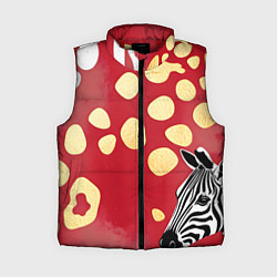 Женский жилет Зебра на красном фоне, цвет: 3D-красный