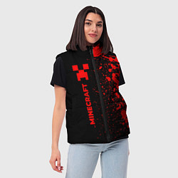 Женский жилет Minecraft - red gradient по-вертикали, цвет: 3D-черный — фото 2