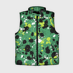 Женский жилет Кляксы на зелёном, цвет: 3D-светло-серый