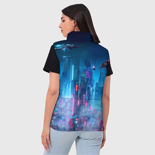 Женский жилет Mass Effect - neon glow fantastic / 3D-Красный – фото 4