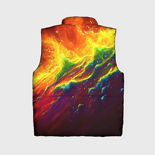 Женский жилет Абстрактные волны с огнем / 3D-Черный – фото 2