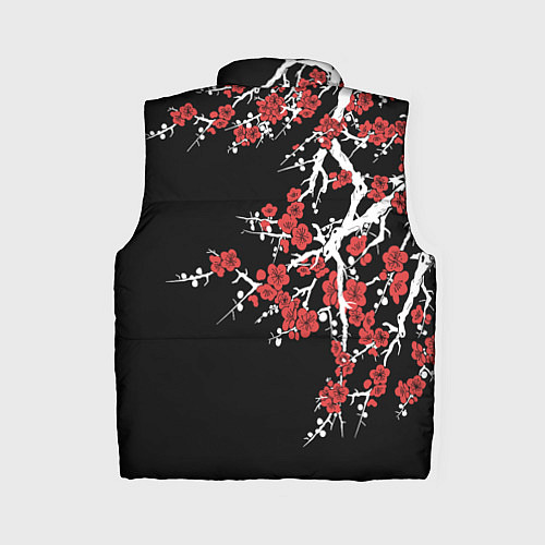 Женский жилет Корпус бойни демонов - цветущая сакура / 3D-Черный – фото 2